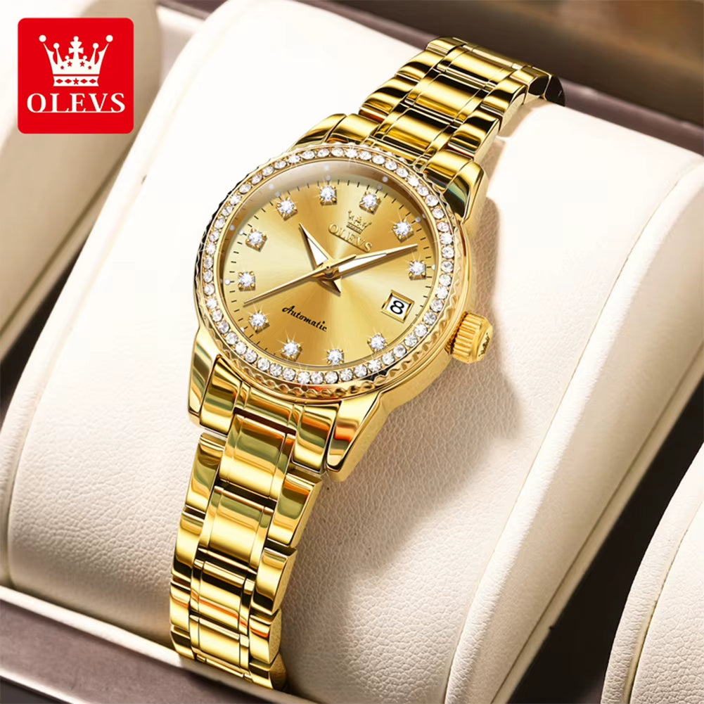 7003 Automatic Mechanical Women'S Watches Waterproof Luminous Calendar Ladies Wristwatches Luxury Diamond Watch for Woman