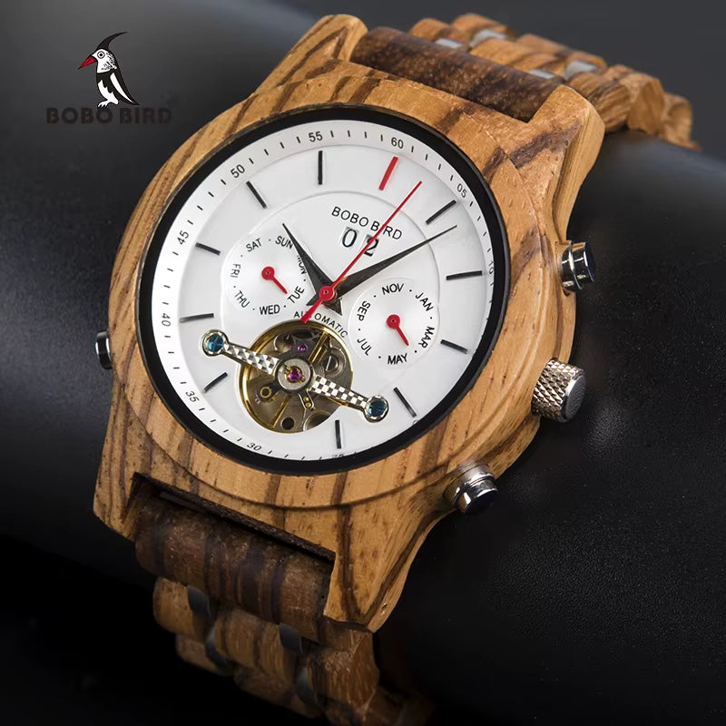 Mechanical Watches Men Top Brand Luxury Wooden Watch Montre Homme Automatique Customized Automatic Watch