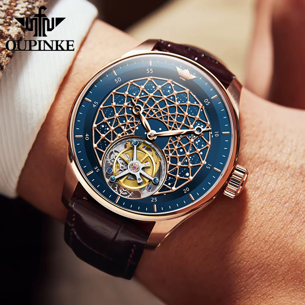 8002 Tourbillon Men Watch Luxury Advanced Automatic Mechanical Watch Swiss Certified HD Sapphire Waterproof Men Watch