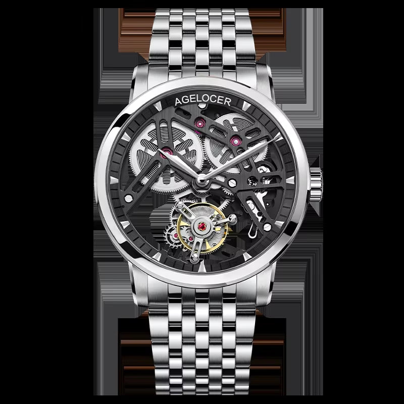 Original Tourbillon Watch Fashion Men'S Business Formal Luxury Skeleton Manual Mechanical Watch Birthday Gift for Men