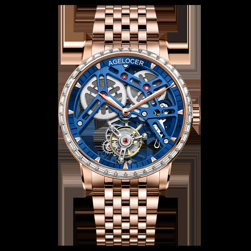 Original Tourbillon Watch Fashion Men'S Business Formal Luxury Skeleton Manual Mechanical Watch Birthday Gift for Men