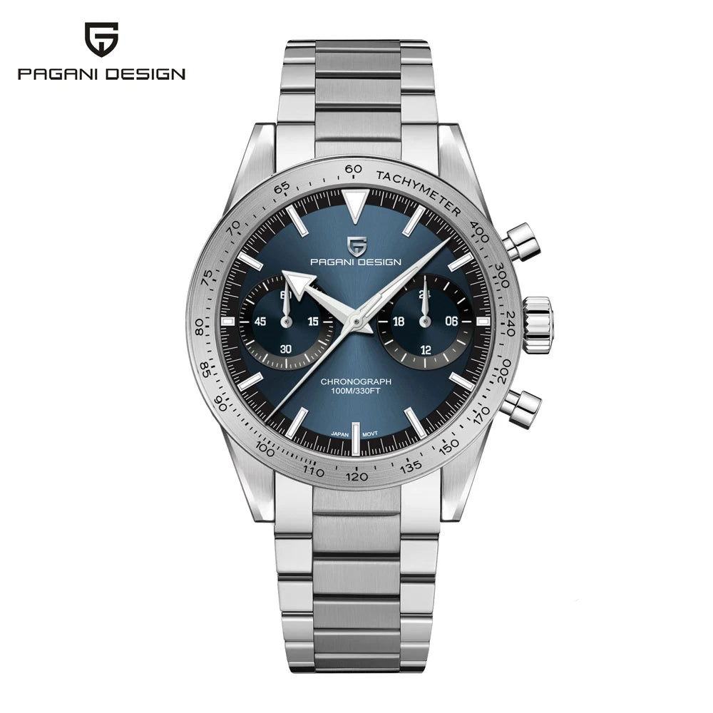 2025 Mens Watches Moon Quartz Watch Men Speed Sport Waterproof Chronograph AR Sapphire VK64 Steel Retro Luminous