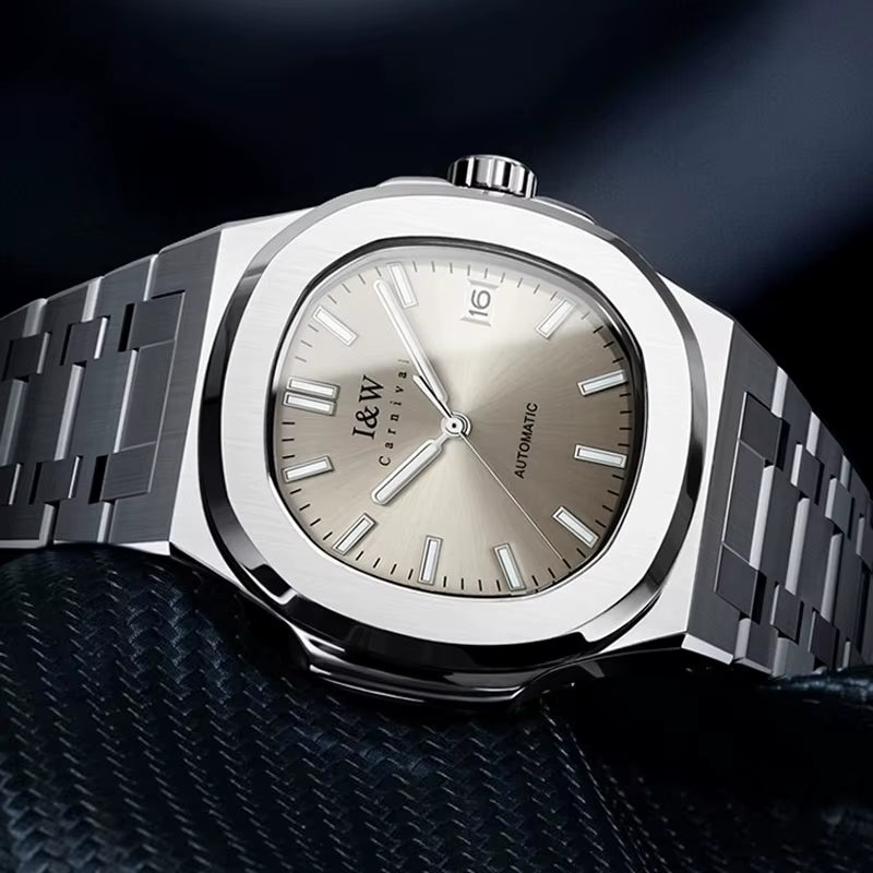 Brand IW Series High End Imported Movement Mechanical Watch Men Full Steel 50M Waterproof Sapphire Luxury Mens Watches