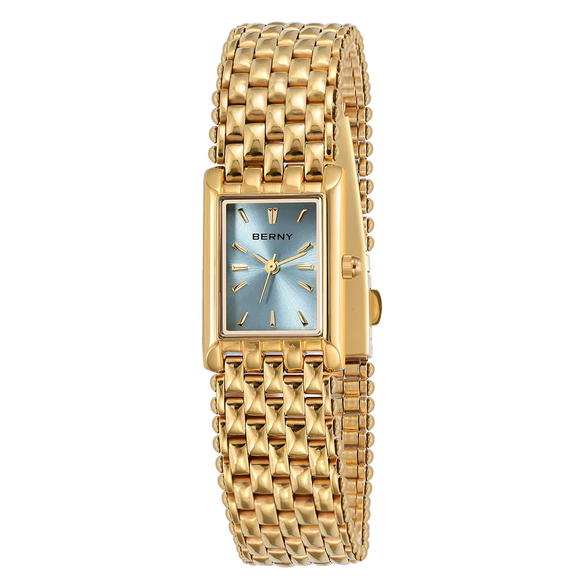 Gold Watch for Women Burgundy Red Fashion Casual Women Watches Stainless Steel Square Luxury Ladies Quartz Wristwatches