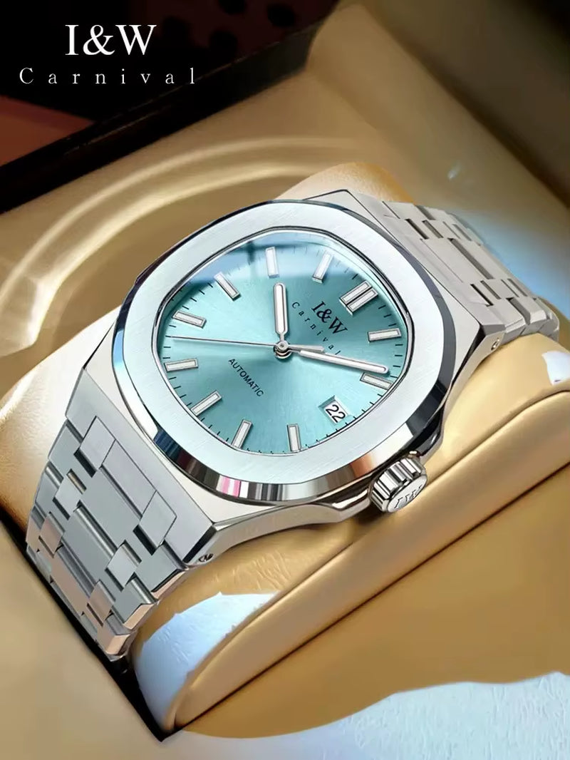 Brand IW Series High End Imported Movement Mechanical Watch Men Full Steel 50M Waterproof Sapphire Luxury Mens Watches