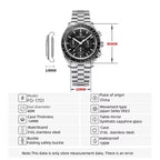 Moon Mens Watches Quartz Automatic Watch Men Luxury Sports VK63 Chronograph Waterproof Sapphire Reloj Hombre 2025