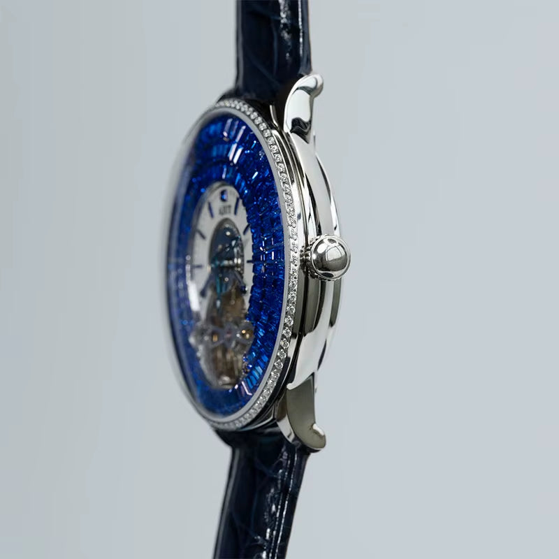 Automatic Mechanical Tourbillon Watch for Men Dimaond Dial Luxury Women Watches 0398