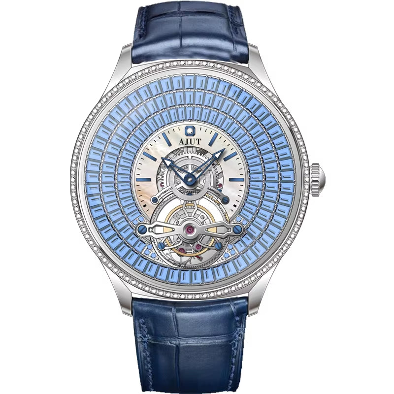 Automatic Mechanical Tourbillon Watch for Men Dimaond Dial Luxury Women Watches 0398