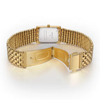 Gold Watch for Women Burgundy Red Fashion Casual Women Watches Stainless Steel Square Luxury Ladies Quartz Wristwatches