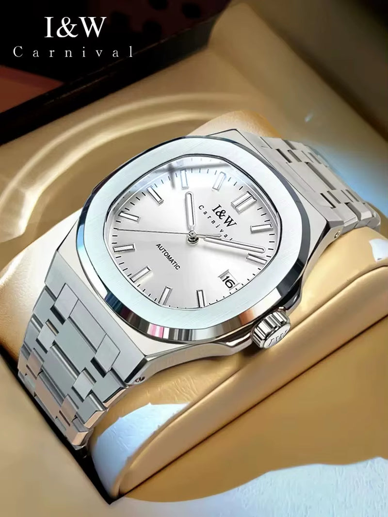 Brand IW Series High End Imported Movement Mechanical Watch Men Full Steel 50M Waterproof Sapphire Luxury Mens Watches