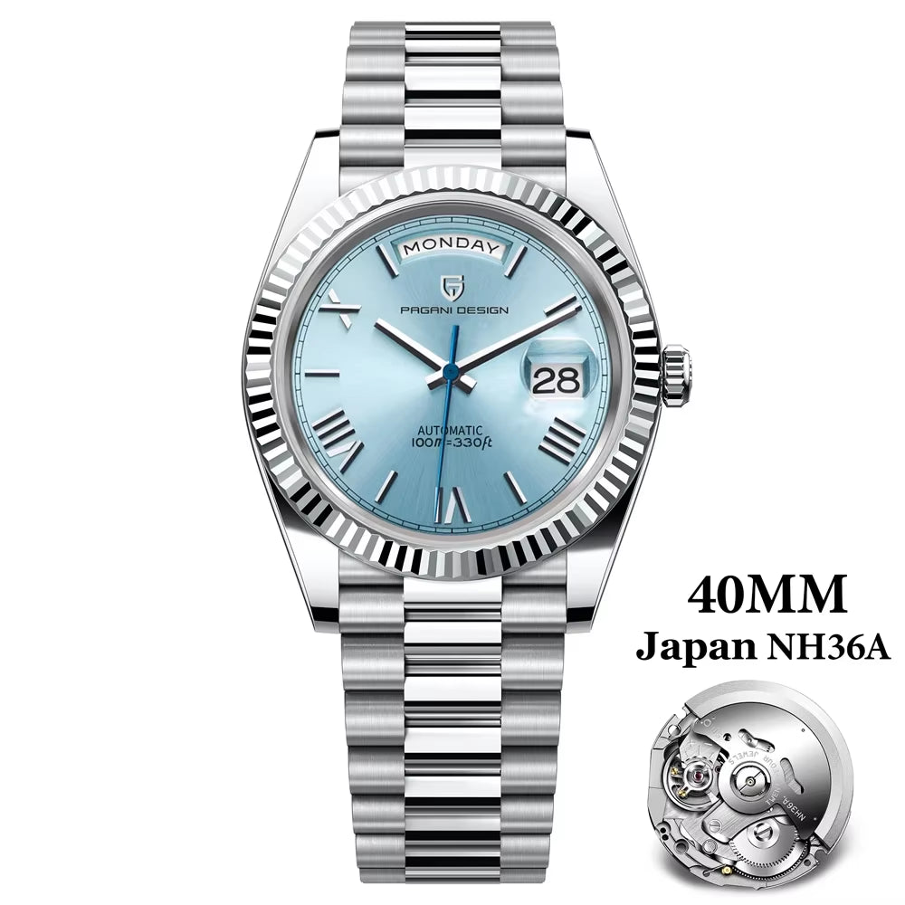 DD40 Luxury Rose Gold Men'S Watches Automatic Mechanical Watch for Men AR Sapphire Glass Date Wrist Watch Men 2024