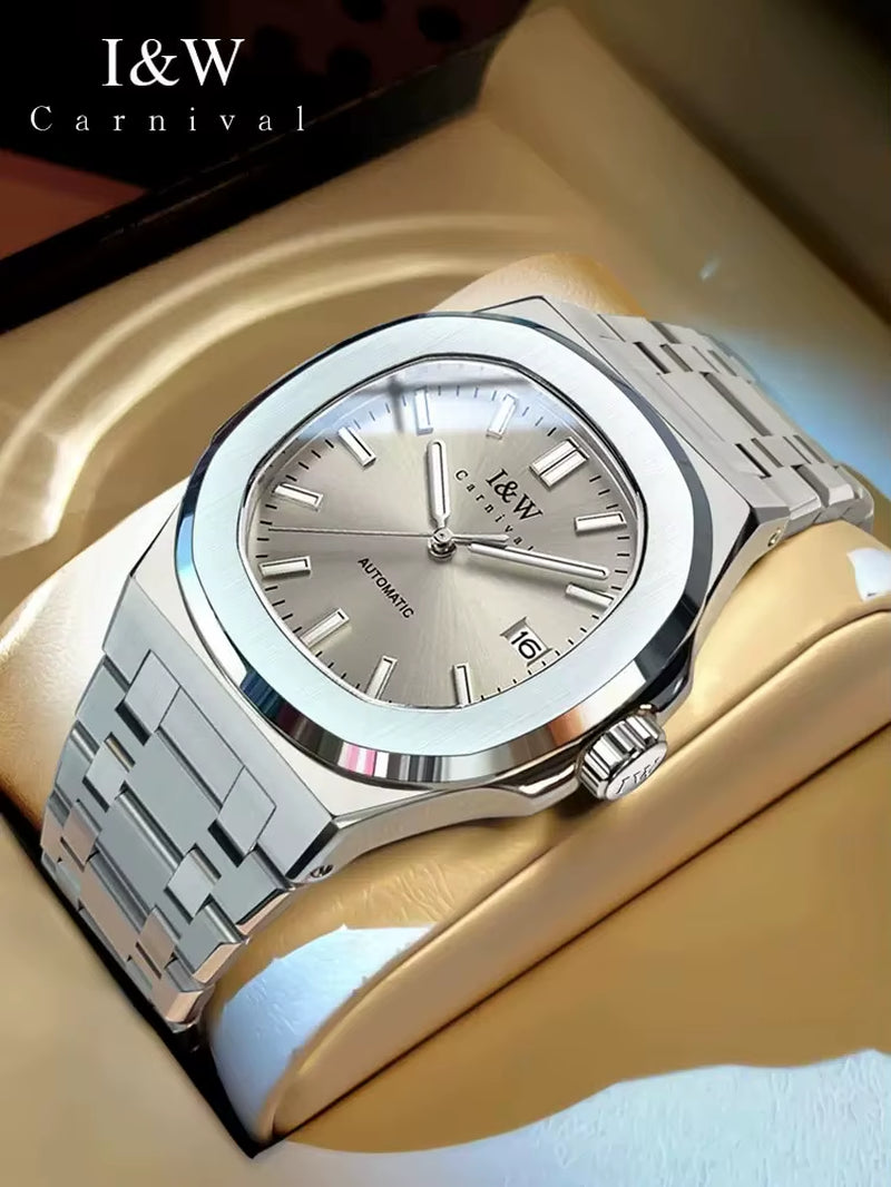 Brand IW Series High End Imported Movement Mechanical Watch Men Full Steel 50M Waterproof Sapphire Luxury Mens Watches