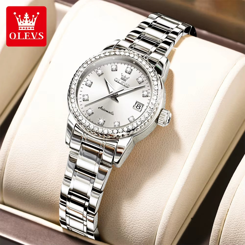 7003 Automatic Mechanical Women'S Watches Waterproof Luminous Calendar Ladies Wristwatches Luxury Diamond Watch for Woman