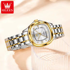 9810 Automatic Mechanical Watch for Women Luxury Diamond Scale Womens Wristwatch Stainless Steel Waterproof Ladies Watches