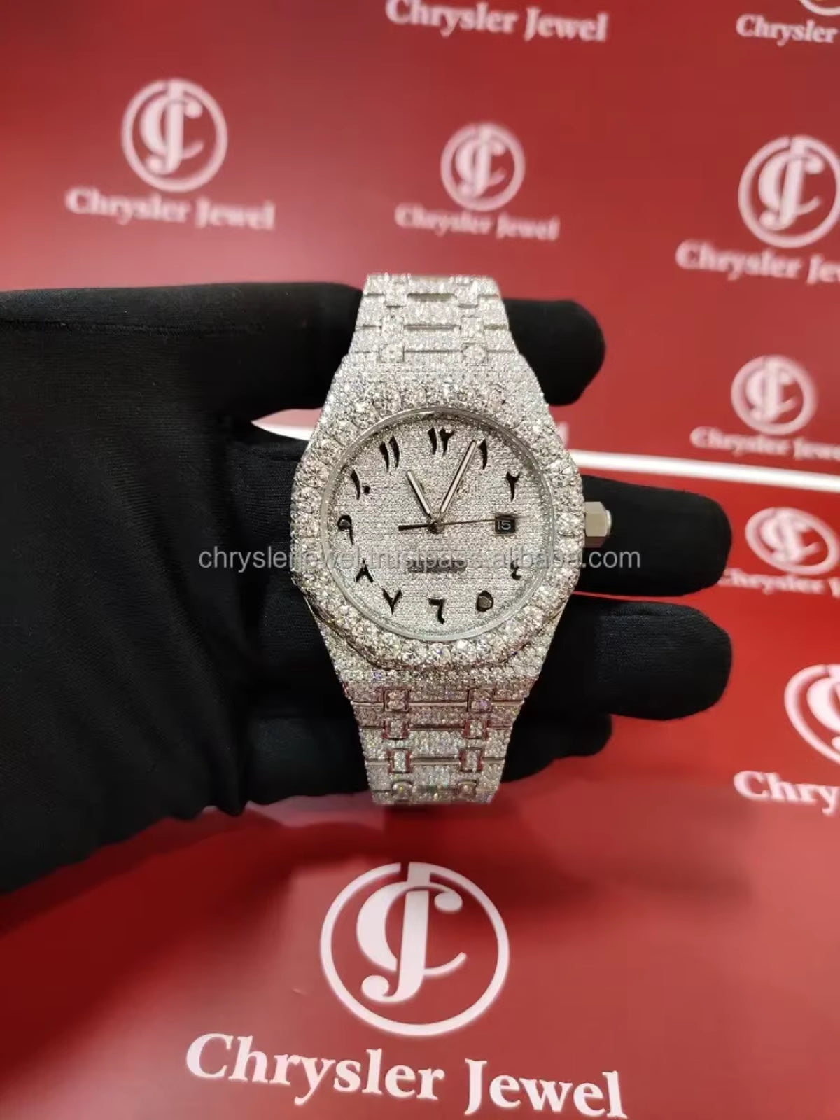 Hip Hop Luxury Automatic Mechanical Watch for Men VVS D Colour Moissanite Iced Out Sport Watch with Analog Glass Dial Display