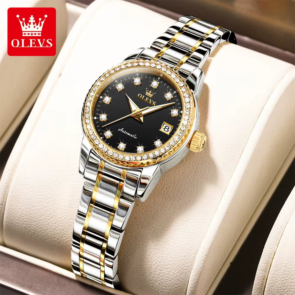 7003 Automatic Mechanical Women'S Watches Waterproof Luminous Calendar Ladies Wristwatches Luxury Diamond Watch for Woman
