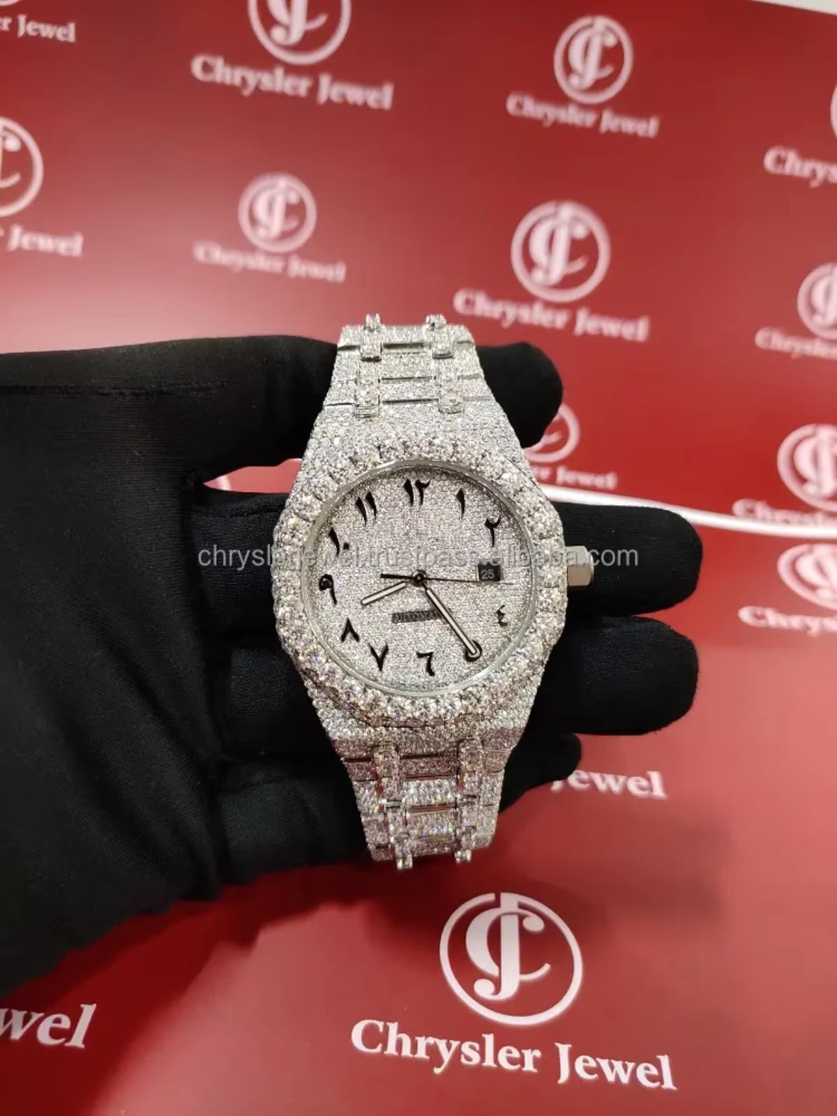 Hip Hop Luxury Automatic Mechanical Watch for Men VVS D Colour Moissanite Iced Out Sport Watch with Analog Glass Dial Display