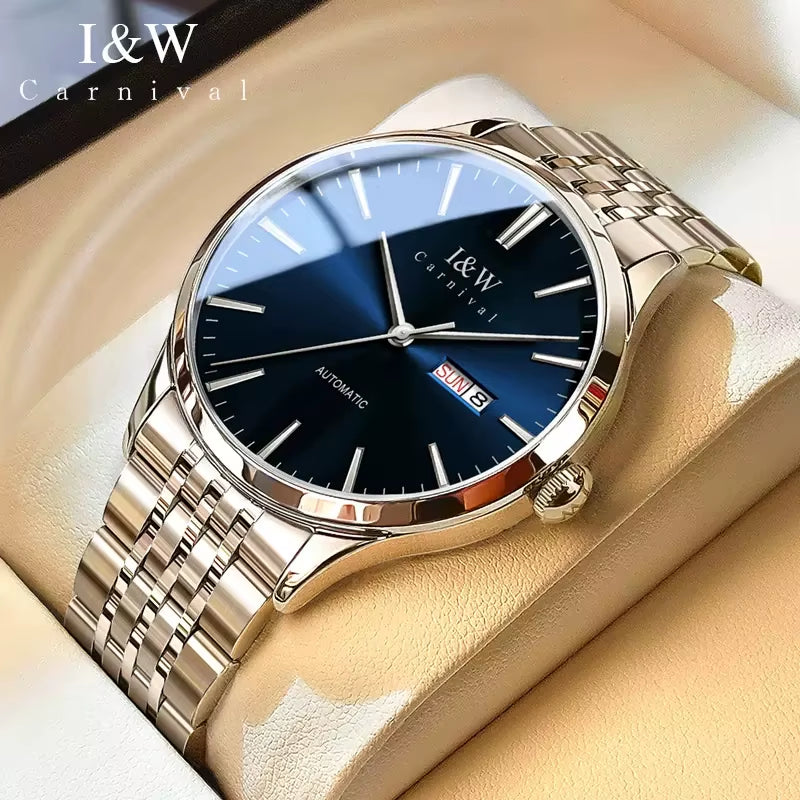 High-End Series I&W Brand Automatic Mechanical Watches Men Waterproof Watches 316L Steel Sapphire Business Men'S Watch
