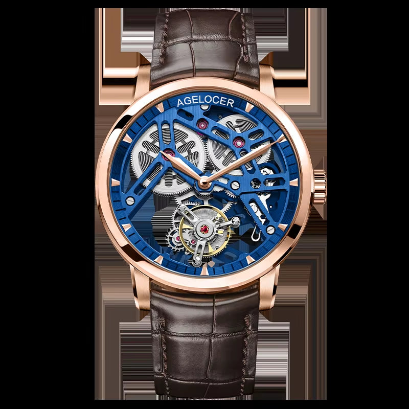 Original Tourbillon Watch Fashion Men'S Business Formal Luxury Skeleton Manual Mechanical Watch Birthday Gift for Men