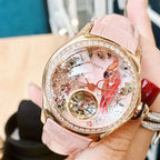 Reef Tiger/Rt Womens Luxury Fashion Watches Waterproof Watches Diamonds Pink Dial Automatic Tourbillon Watches RGA7105