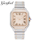  Hip Hop Iced Out Automatic Jewelry Watch Luxury Stainless Steel Mechanical Buss down VVS Moissanite Watch