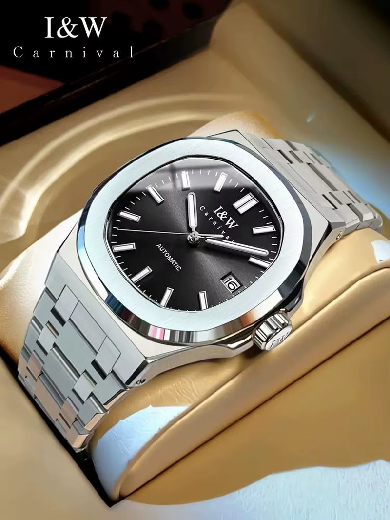 Brand IW Series High End Imported Movement Mechanical Watch Men Full Steel 50M Waterproof Sapphire Luxury Mens Watches