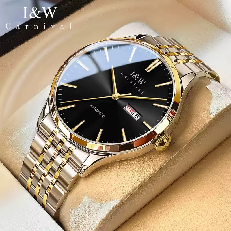 High-End Series I&W Brand Automatic Mechanical Watches Men Waterproof Watches 316L Steel Sapphire Business Men'S Watch