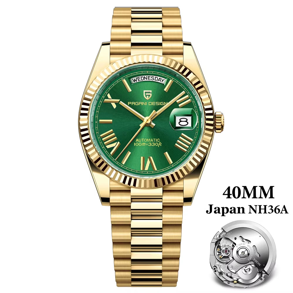 DD40 Luxury Rose Gold Men'S Watches Automatic Mechanical Watch for Men AR Sapphire Glass Date Wrist Watch Men 2024