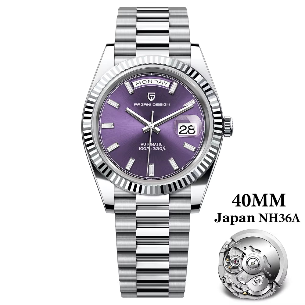 DD40 Luxury Rose Gold Men'S Watches Automatic Mechanical Watch for Men AR Sapphire Glass Date Wrist Watch Men 2024