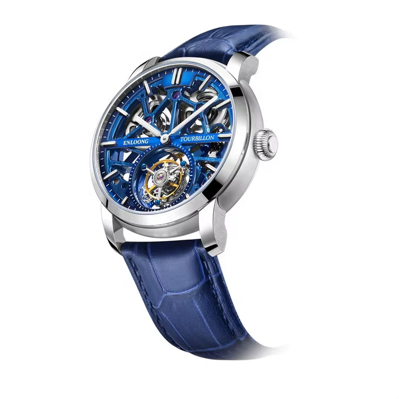 2021 ENLOONG Real Luxury Tourbillon Watches Men with Long Power Reserve Stainless Steel Sapphire OEM Wrist Man Watch Luxury