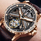 Flying Tourbillon Mechanical Watch for Men Skeleton Tourbillon Movement Fashion Wrist Watches Mens Luxury Sapphire Mirror