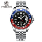 NH34 GMT Automatic Watch 41MM  SD1993 Ceramic Bezel 300M Waterproof Super Lumimnous Black Dial Mens Dive Watches Reloj