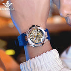 8003 Tourbillon Watch Top Luxury Brand Men Fully Automatic Mechanical Watch Waterproof Silicone Strap Original Men Gifts