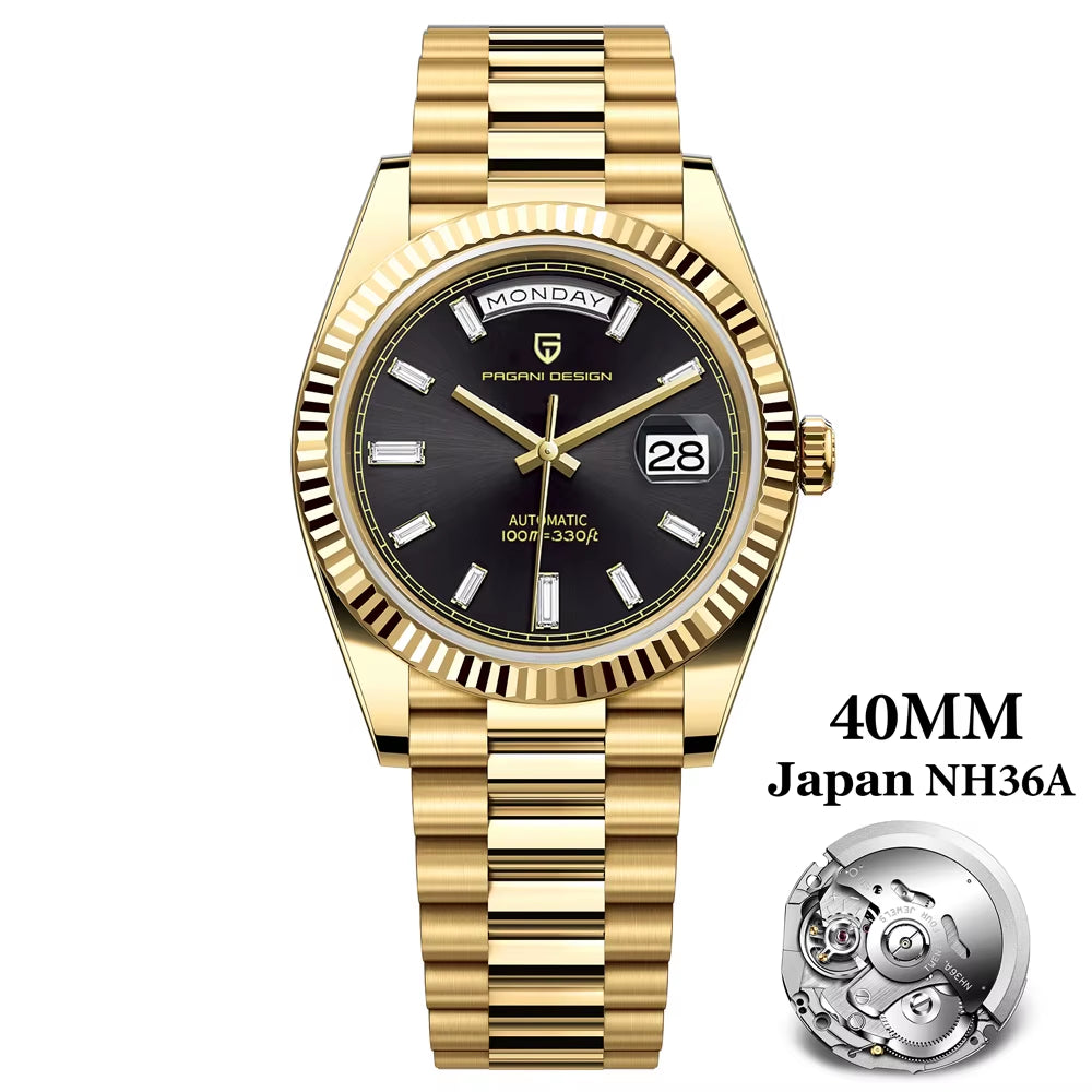 DD40 Luxury Rose Gold Men'S Watches Automatic Mechanical Watch for Men AR Sapphire Glass Date Wrist Watch Men 2024