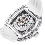 Haofa Automatic Tourbillon Mechanical Man Watch Luxury Skeleton Flying Tourbillon Crystal Case Waterproof Watches for Man 2210