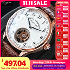 Genuine Tourbillon Business Men Watch Original ST8000 Movement Luxury Skeleton Mechanical Watches Sapphire Wristwatches