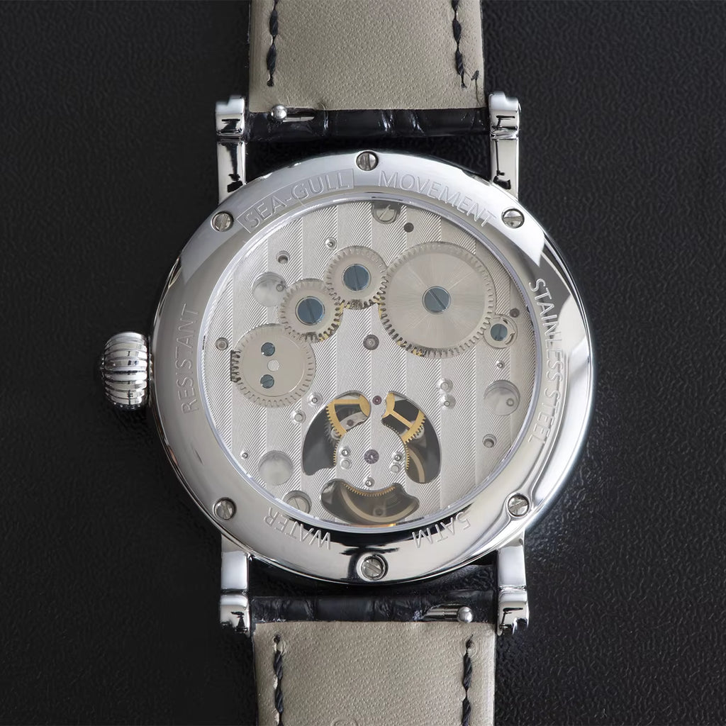 Seakors Man Tourbillon Watch Original ST8007 Movement Skeleton Dial Moonphase Wristwatche 316L Case Sapphire Romen Luxury