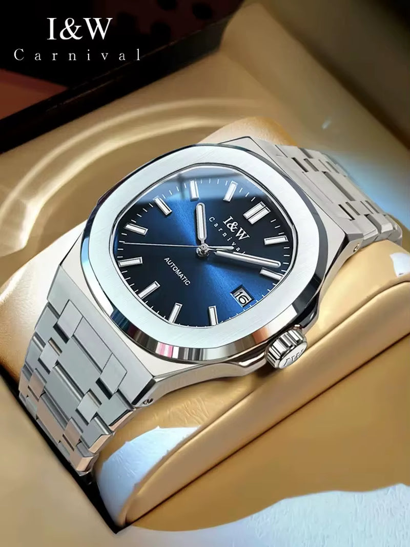 Brand IW Series High End Imported Movement Mechanical Watch Men Full Steel 50M Waterproof Sapphire Luxury Mens Watches