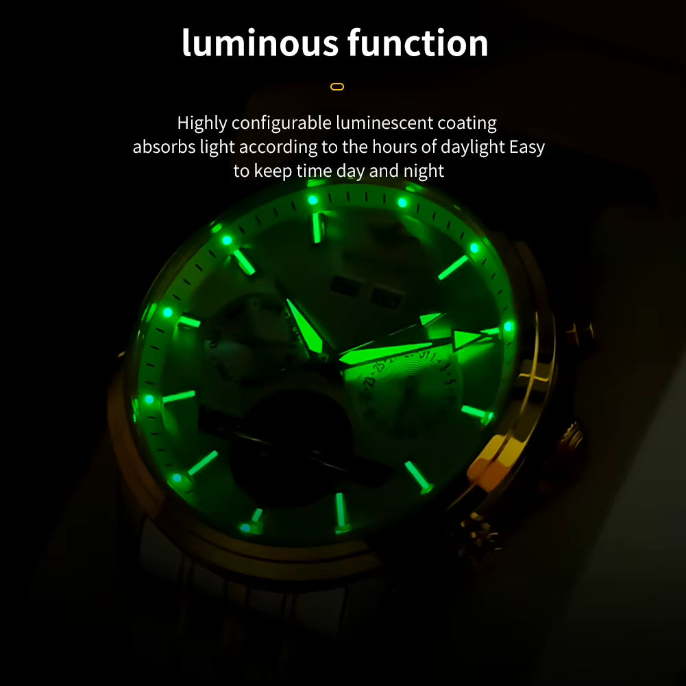 3296 Mens Watch Flywheel Automatic Mechanical Watch﻿ Waterproof Luminous Week Date Watches for Man Original Luxury Gift