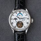 Men Luxury Tourbillon Watch Original ST8007 Movement Mechanical Wristwatches Crocodile Leather Vintage Datephase