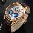 Luxury Double Earth Rotating Men'S Mechanical Watch Automatic Movement Waterproof Clock Pilots Men 1963 Flywheel Watches