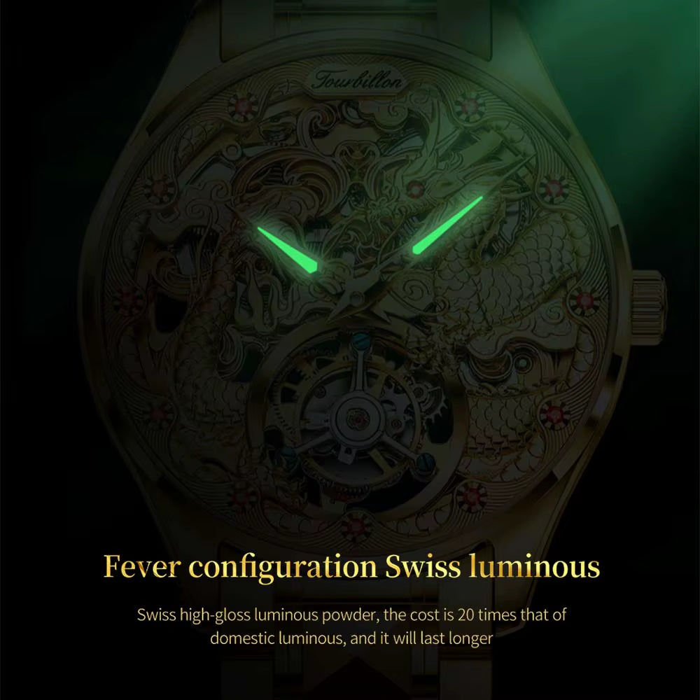 Original Genuine Watch Luxury Tourbillon Mechanical Business Men'S Watch Automatic Mechanical Fashion Wristwatch Clock