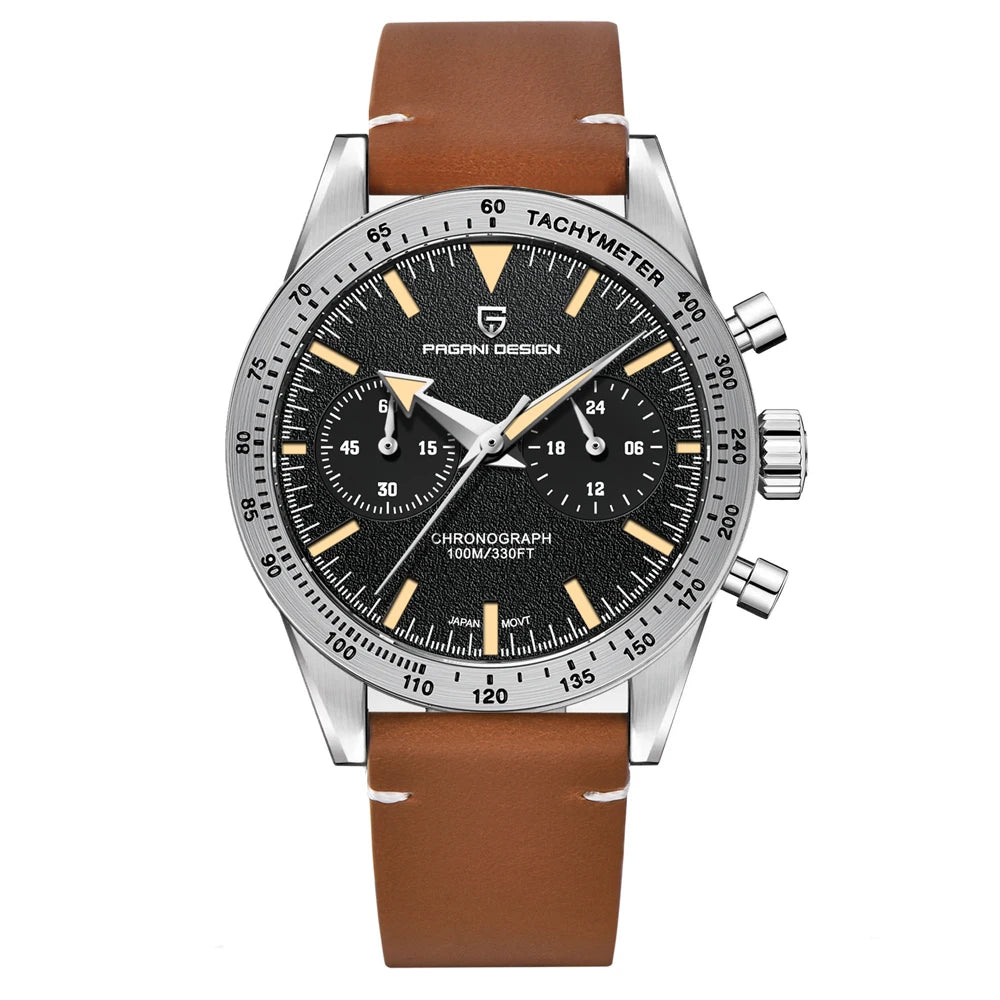 2025 Mens Watches Moon Quartz Watch Men Speed Sport Waterproof Chronograph AR Sapphire VK64 Steel Retro Luminous