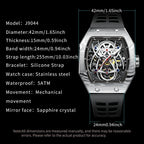 Classic Tonneau Men'S Watch Spider Edition Automatic Mechanical Movement Wristatches Luxury Rubber Strap Reloj Hombre