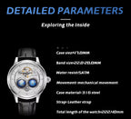Luxury Double Earth Rotating Men'S Mechanical Watch Automatic Movement Waterproof Clock Pilots Men 1963 Flywheel Watches