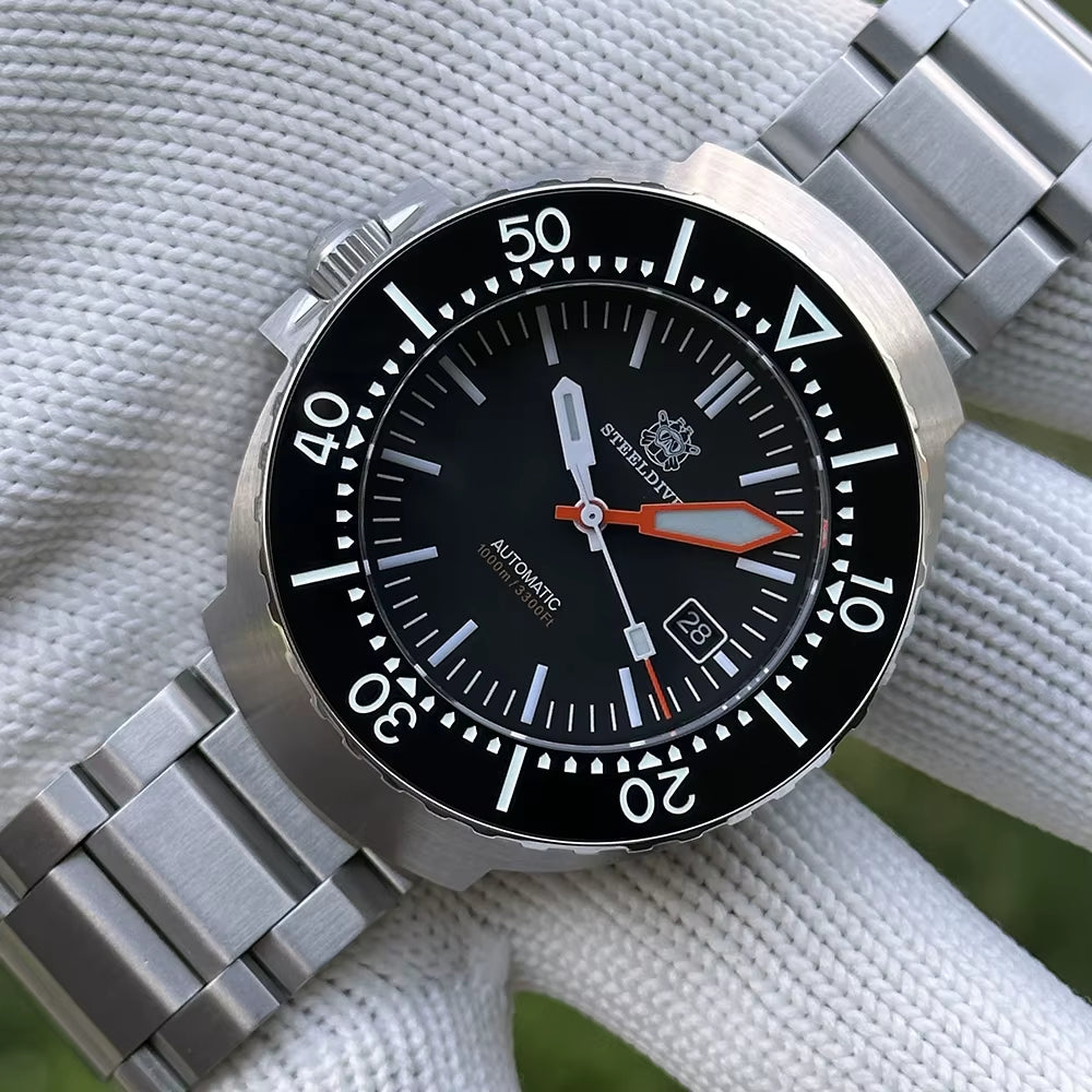 SD1980 45MM One-Piece Case Mens Diver Watch Automatic Mechanical BGW9 Luminous 1000M Waterproof Sapphire Mens Watches