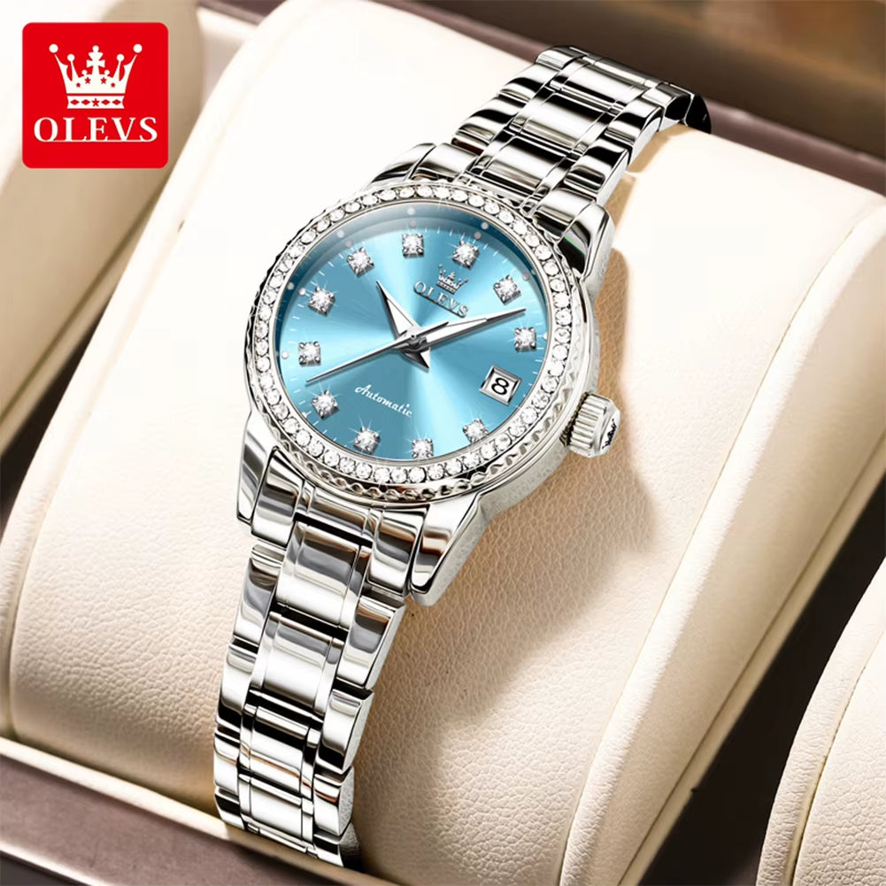 7003 Automatic Mechanical Women'S Watches Waterproof Luminous Calendar Ladies Wristwatches Luxury Diamond Watch for Woman