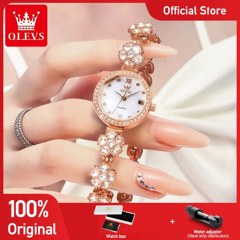 5638 Women Watches Original Elegant Quartz Watch Waterproof Luminous Date Ladies Set Bracelet Watch Girls Gift Reloj Mujer