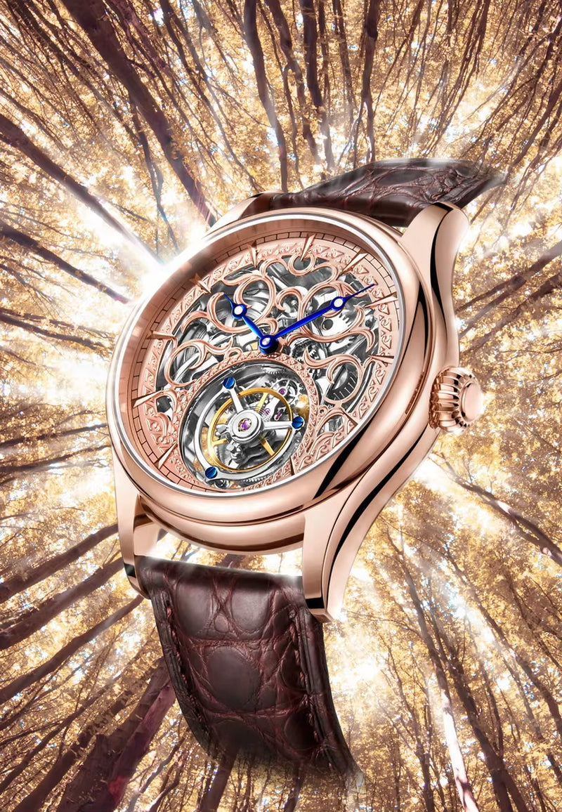 2021 ENLOONG Real Luxury Tourbillon Watches Men Skeleton Rose Gold Sapphire Stainless Steel OEM Wrist Man Watch Luxury