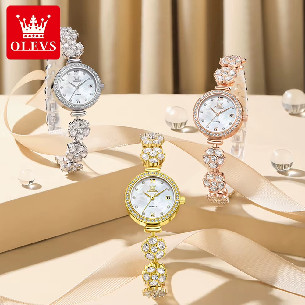 5638 Women Watches Original Elegant Quartz Watch Waterproof Luminous Date Ladies Set Bracelet Watch Girls Gift Reloj Mujer